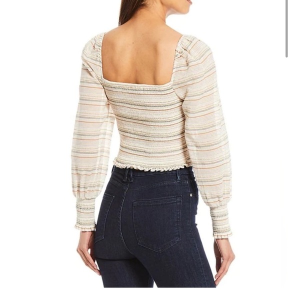 Gianni Bini NWT striped puffy sleeve blouse - Picture 2 of 7